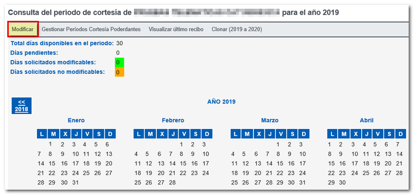 modificar los días de vacaciones fiscales